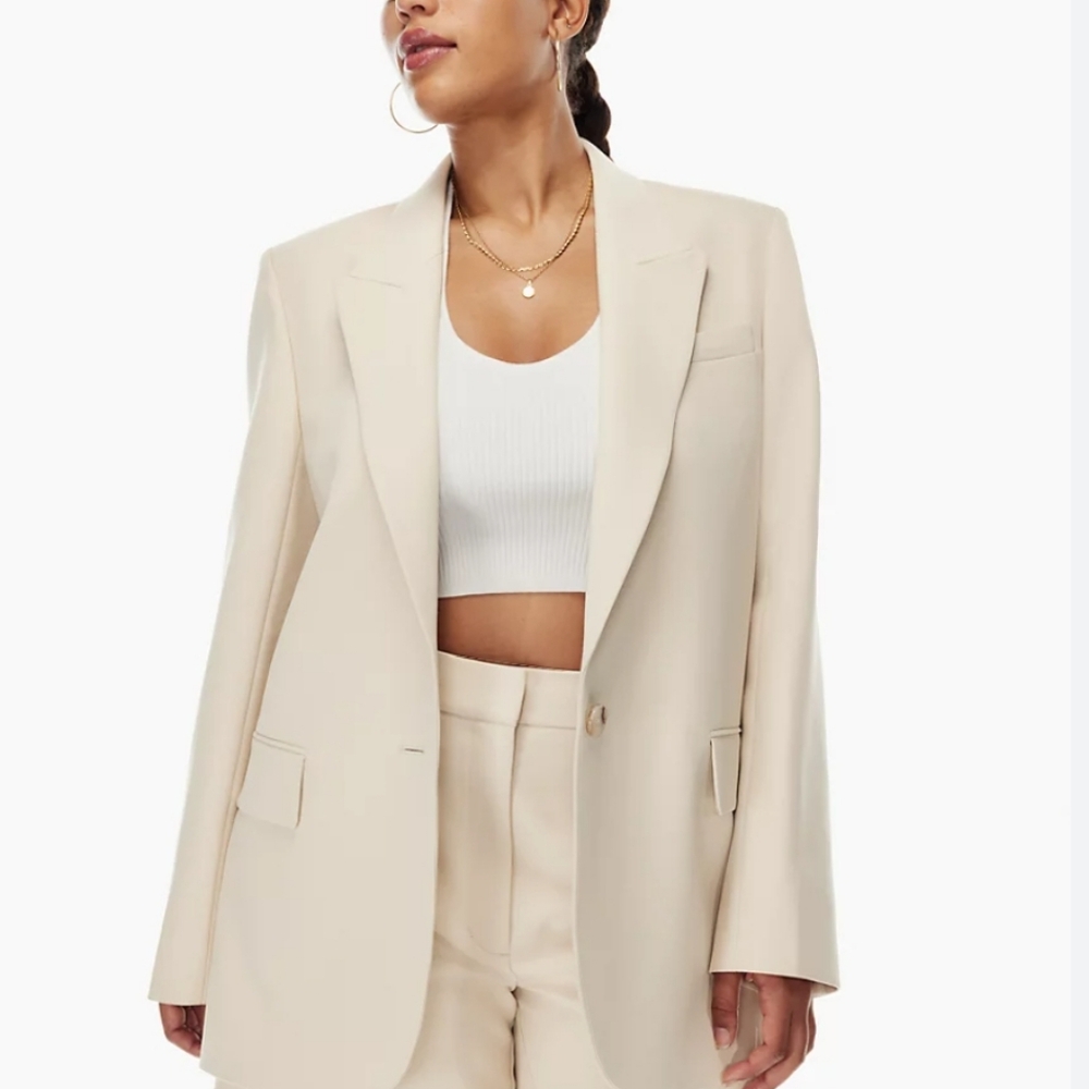 Aritzia Wilfred Linen & Lyocell Blend Blazer